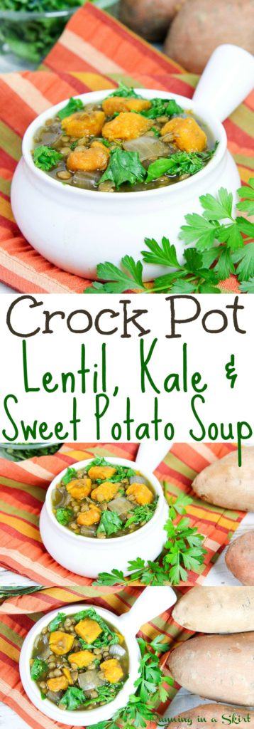 Crock Pot Lentil Sweet Potato Soup recipe / Running in a Skirt