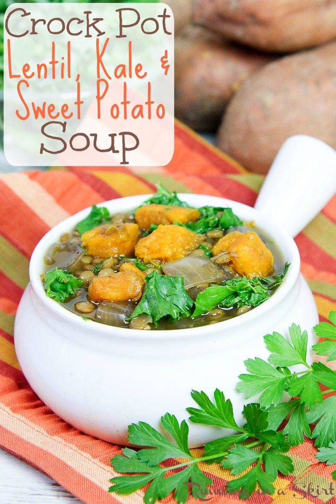 Crock Pot Lentil Sweet Potato Soup recipe / Running in a Skirt