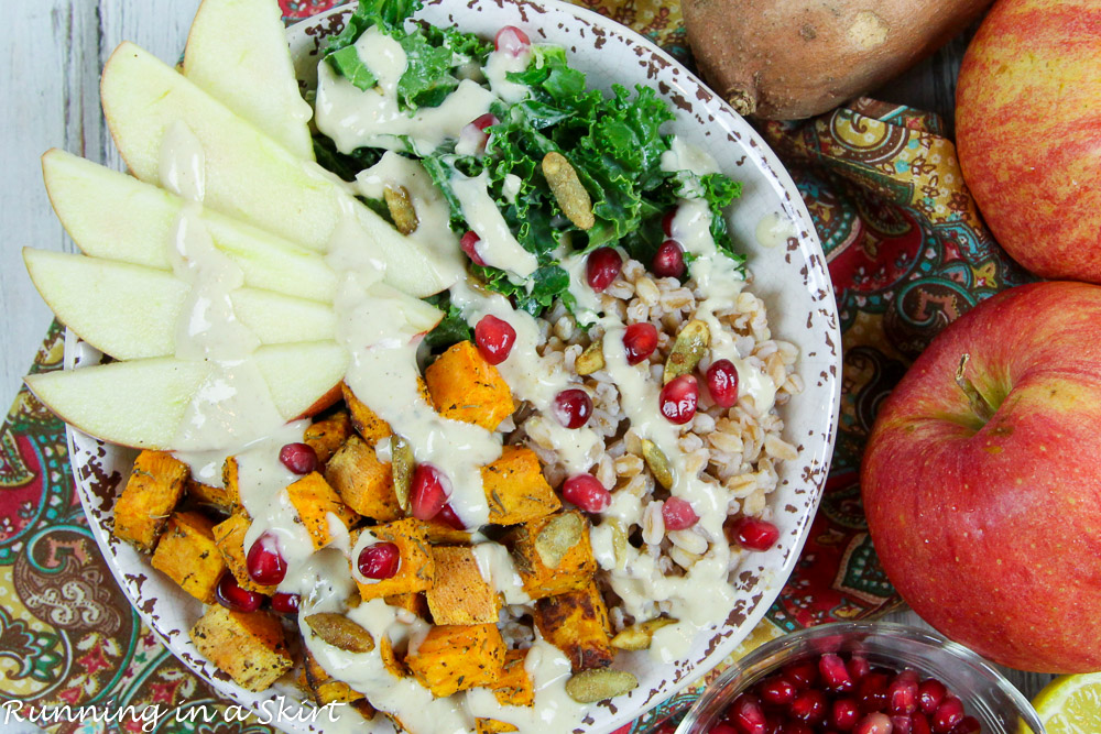 Overhead shot of Harvest Bowl recipe.