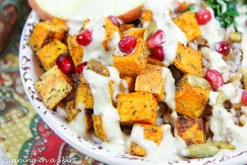 Close up of the sweet potatoes.