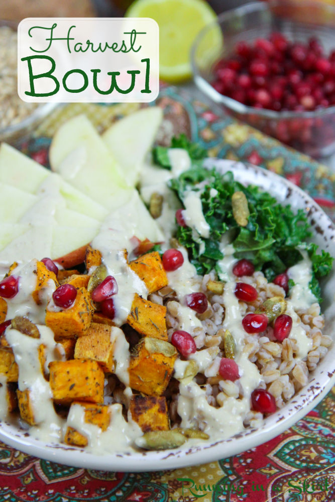 Harvest Bowl recipe pinterest pin.