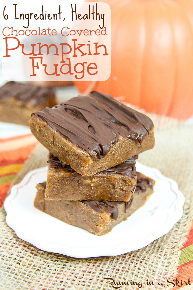 6 ingredient healthy pumpkin fudge recipe/ Running in a Skirt