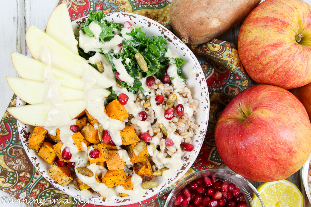 Overhead shot showing ingredients in the bowl.