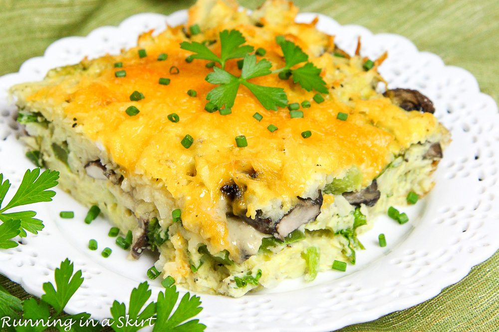 Healthy Vegetarian Breakfast Casserole recipe / Running in a Skirt