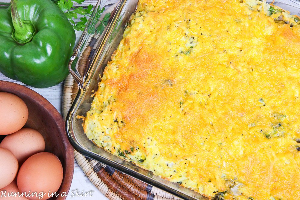 Healthy Vegetarian Breakfast Casserole recipe / Running in a Skirt