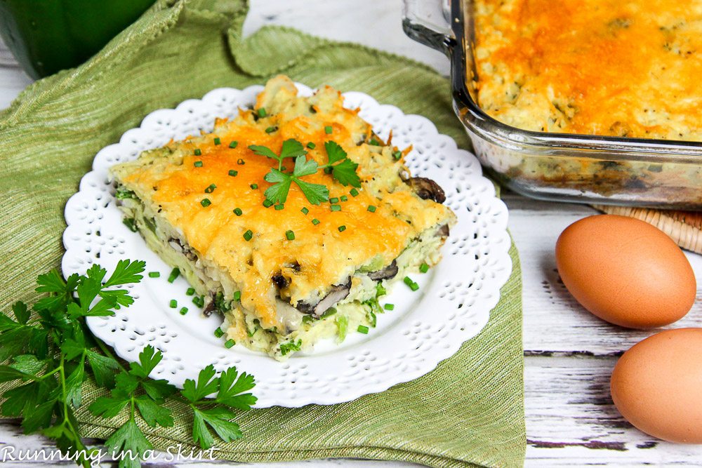 Healthy Vegetarian Breakfast Casserole recipe / Running in a Skirt