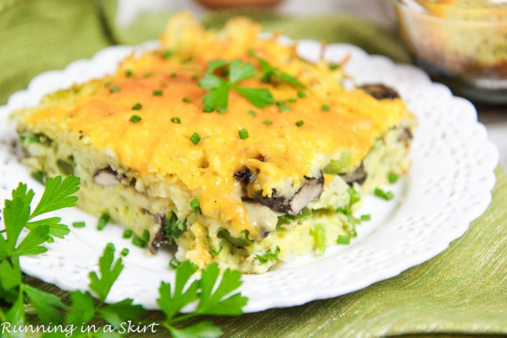 Healthy Vegetarian Breakfast Casserole recipe / Running in a Skirt