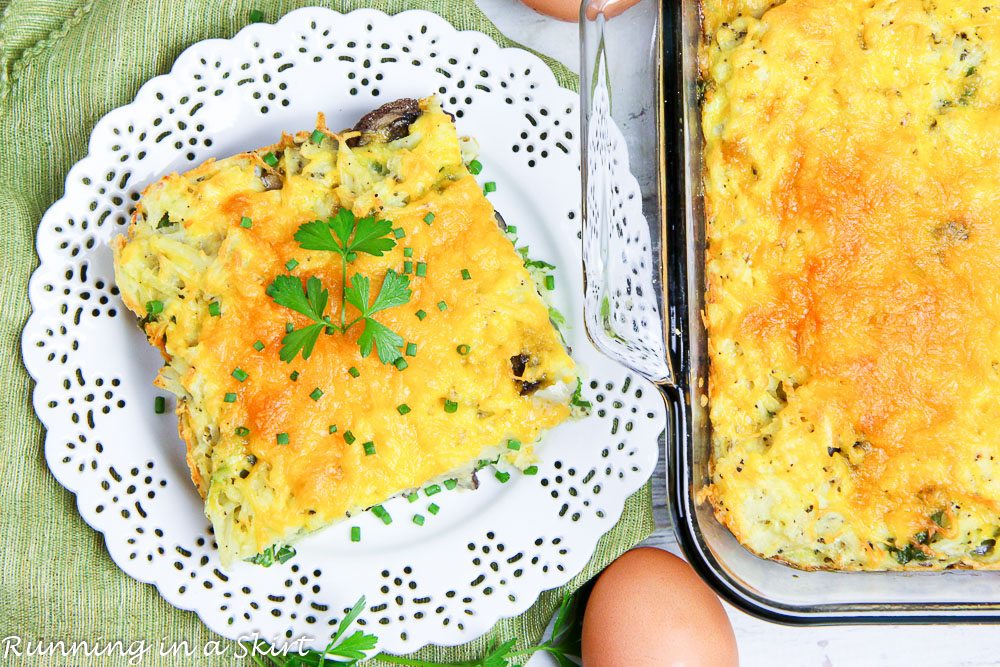 Healthy Vegetarian Breakfast Casserole recipe / Running in a Skirt