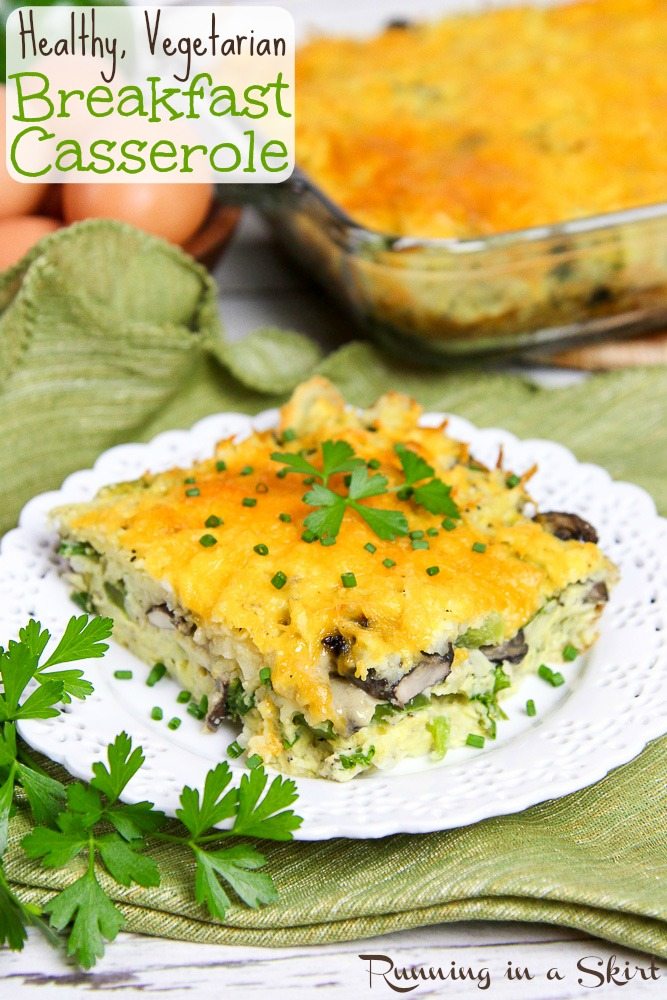 Healthy Vegetarian Breakfast Casserole recipe / Running in a Skirt