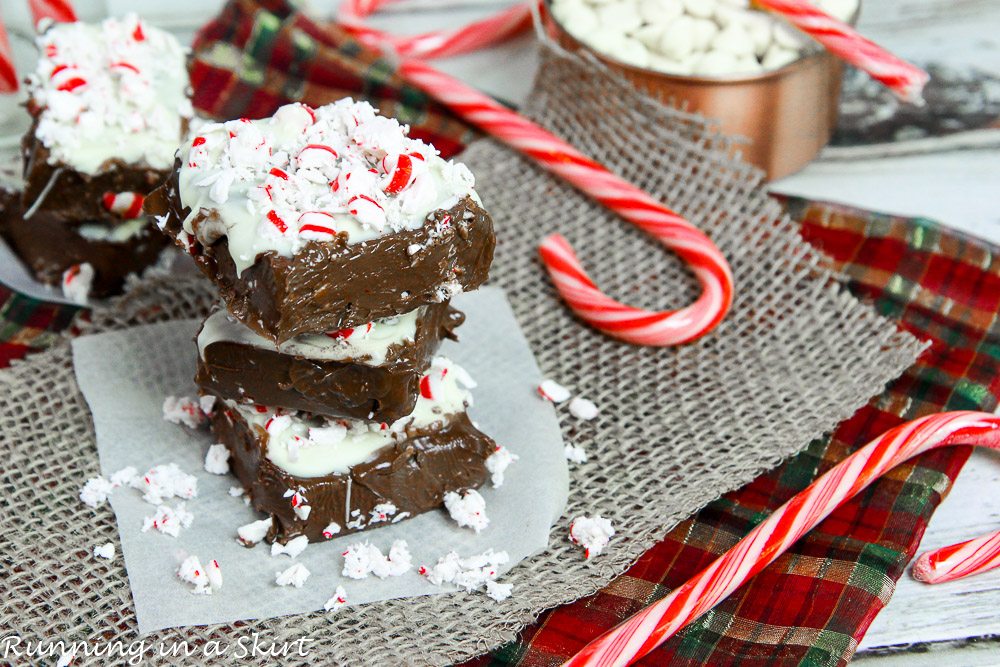 Peppermint Fudge with the ingredients.