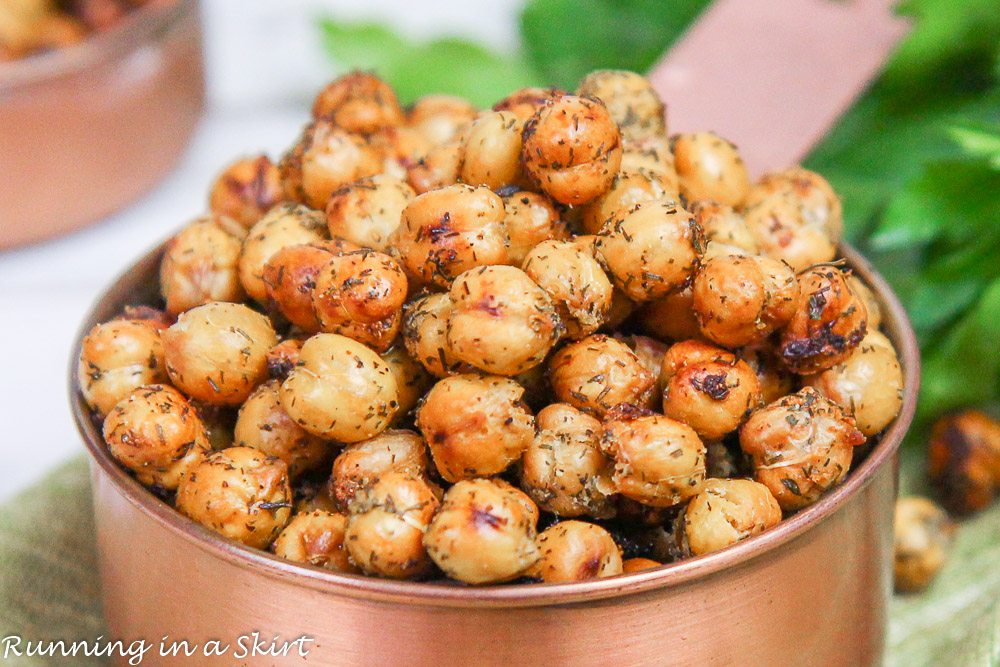 Closeup of the ranch chickpeas.