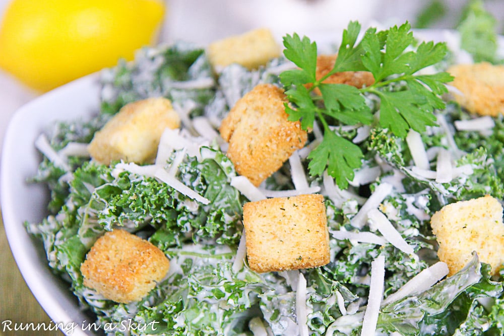 Close up of ingredients in the salad.