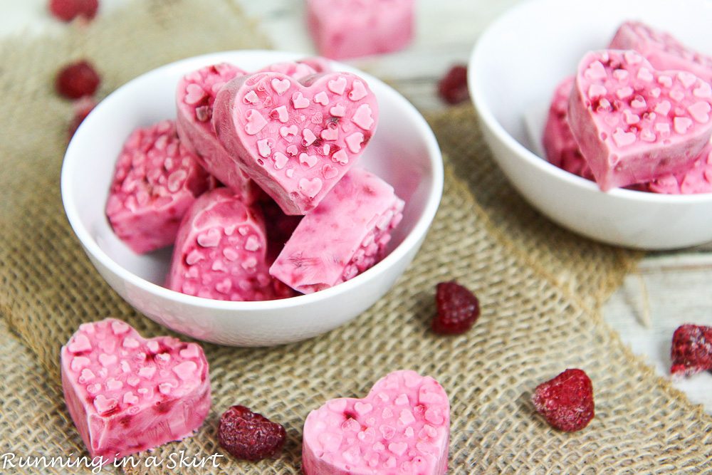 4 Ingredient Valentine's Day Greek Yogurt Bites recipe/ Running in a Skirt