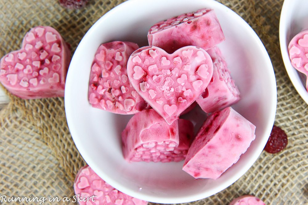 4 Ingredient Valentine's Day Greek Yogurt Bites recipe/ Running in a Skirt