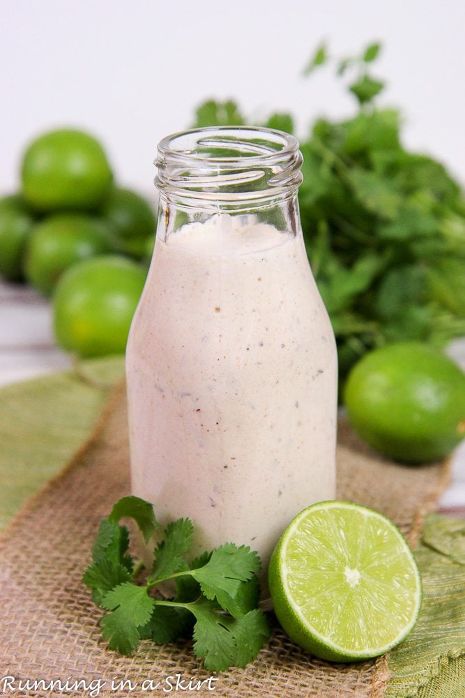 Greek Yogurt Healthy Chipolte Lime Ranch Dressing recipe / Running in a Skirt