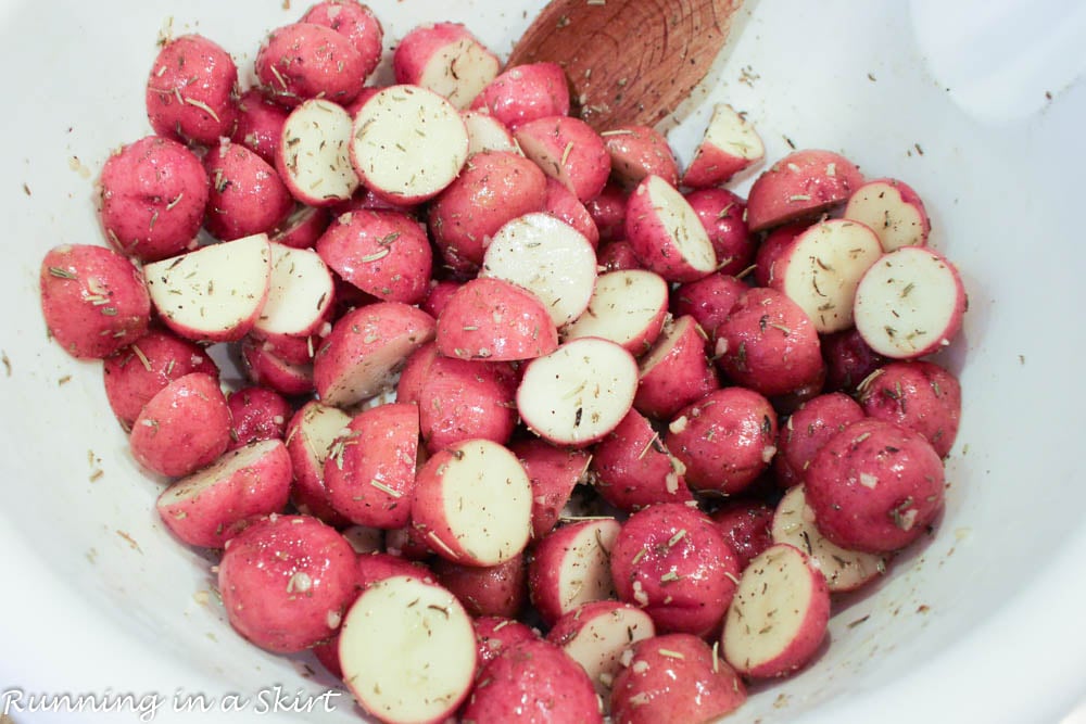 Roasted Red Potatoes with Garlic and Herbs - Brown Eyed Baker