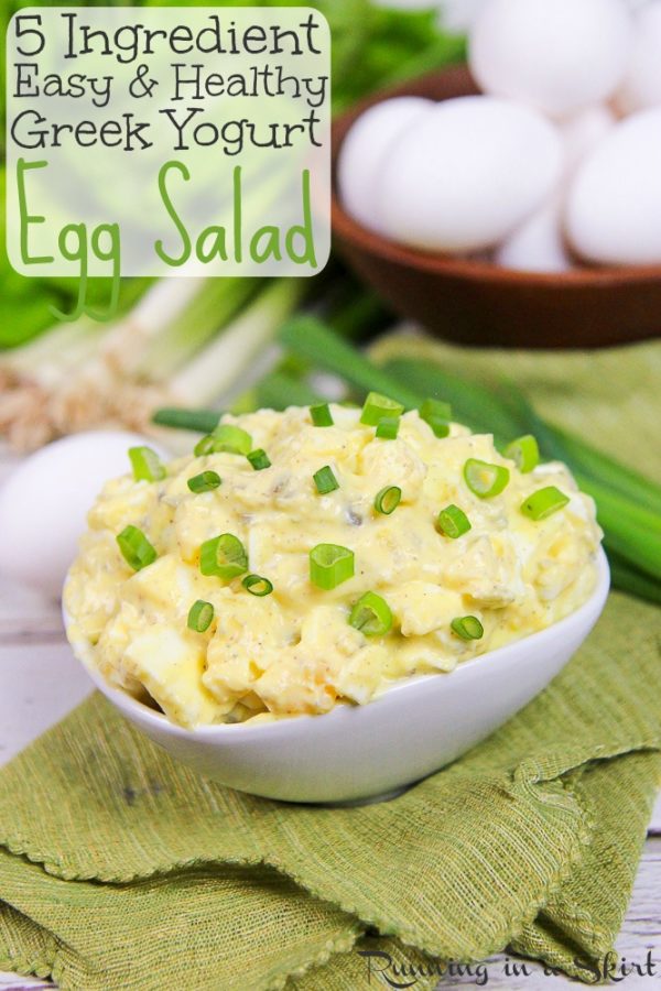 Easy 5 Ingredient Egg Salad recipe with Greek Yogurt no mayo!