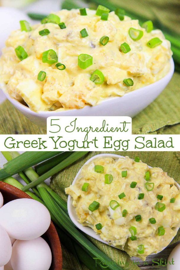 Easy 5 Ingredient Egg Salad recipe with Greek Yogurt no mayo!