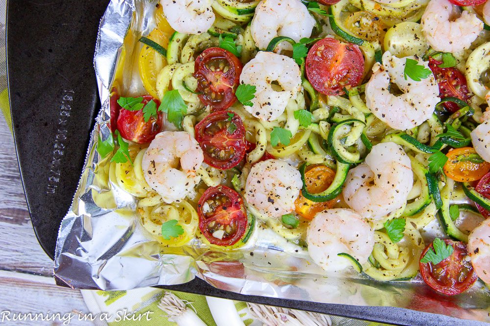 6 Ingredient Sheet Pan Shrimp and Zoodles recipe