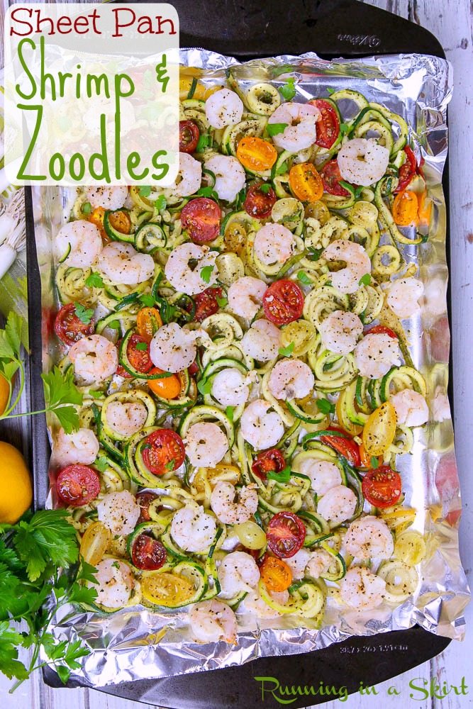6 Ingredient Sheet Pan Shrimp and Zoodles recipe