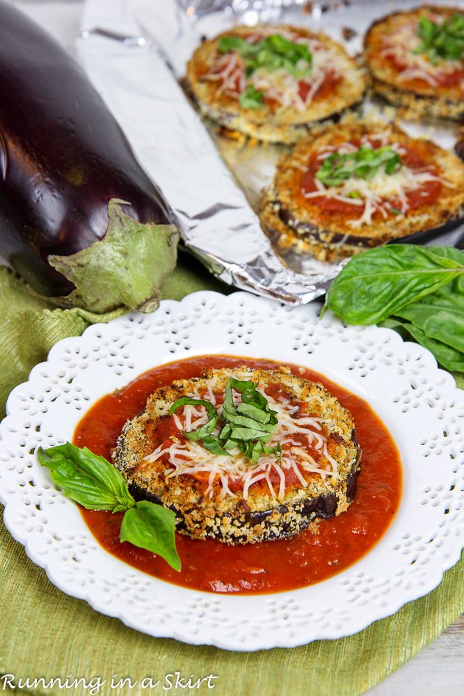 Baked Eggplant Slices with Tomato Sauce / Running in a Skirt