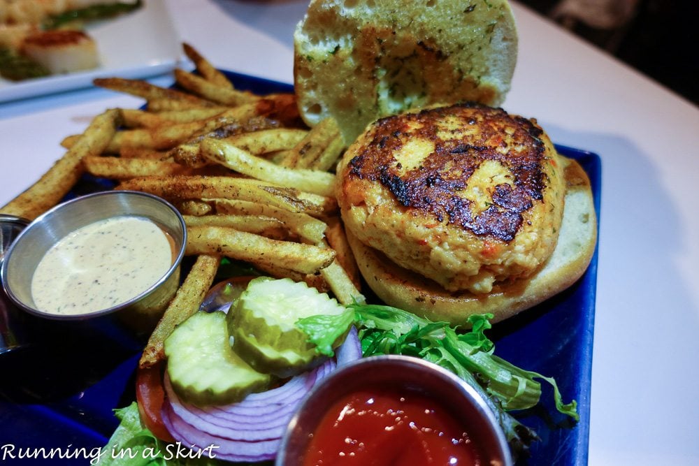 Red Fish Shrimp and Lobster Burger