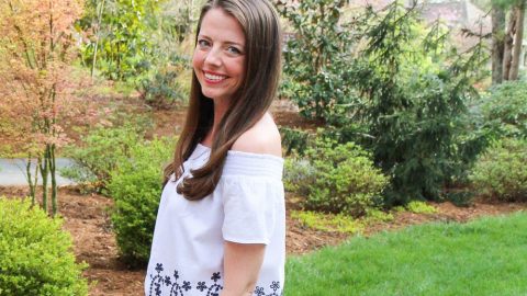 Off the Shoulder Embroidered Top