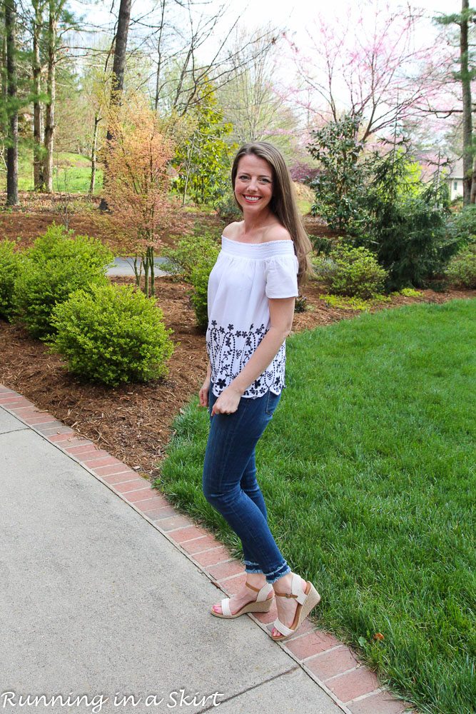 Off the Shoulder Embroidered Top