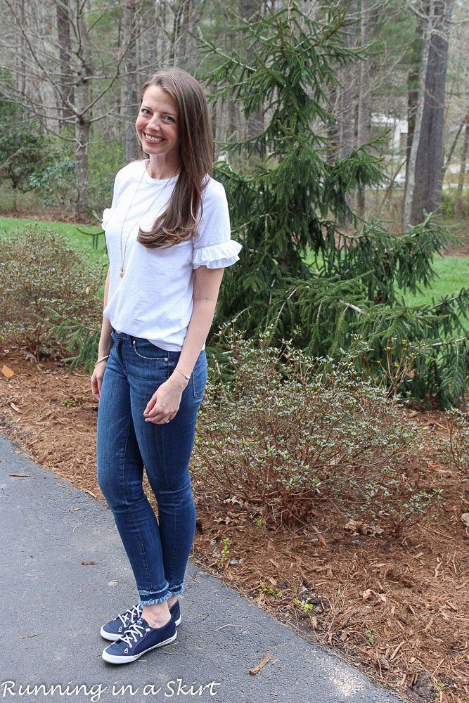 White Ruffle Sleeve Shirt