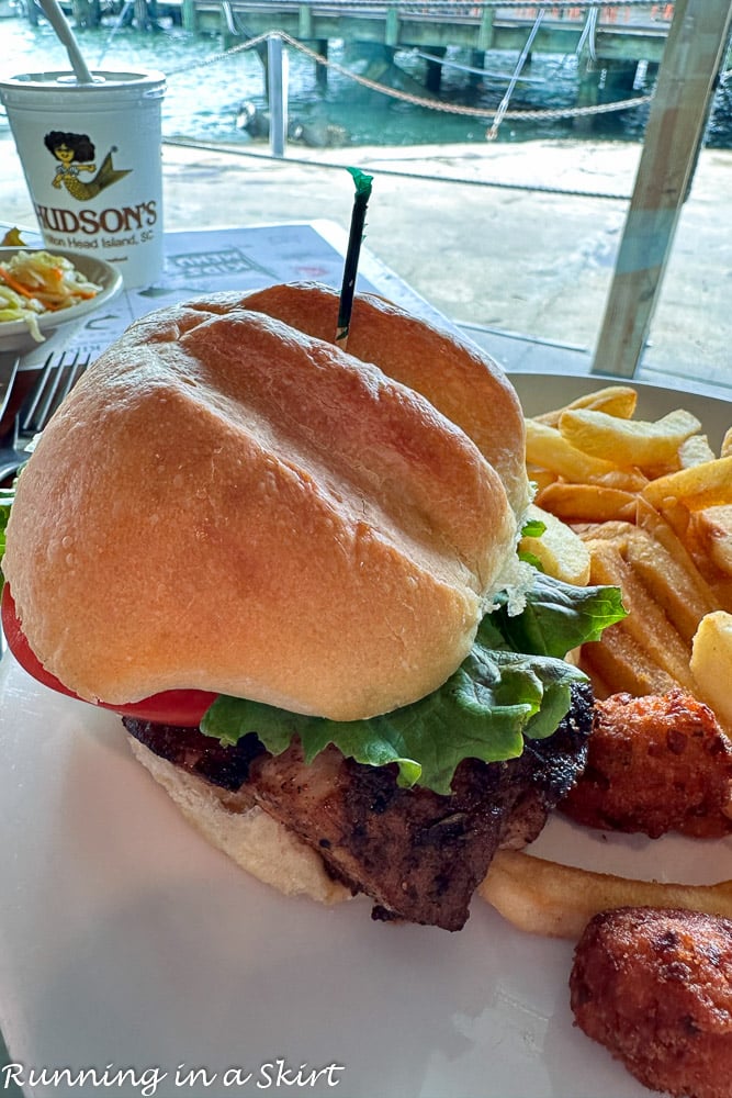 Best Hilton Head restaurants - Hudson's Blackened Fish Sandwich