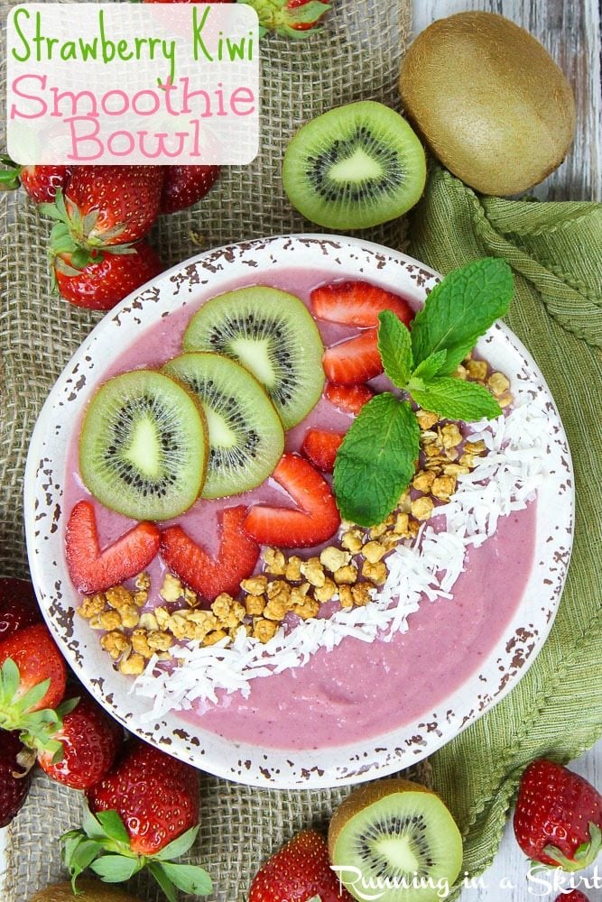 Strawberry Kiwi Smoothie Bowl recipe - Healthy & Vegan