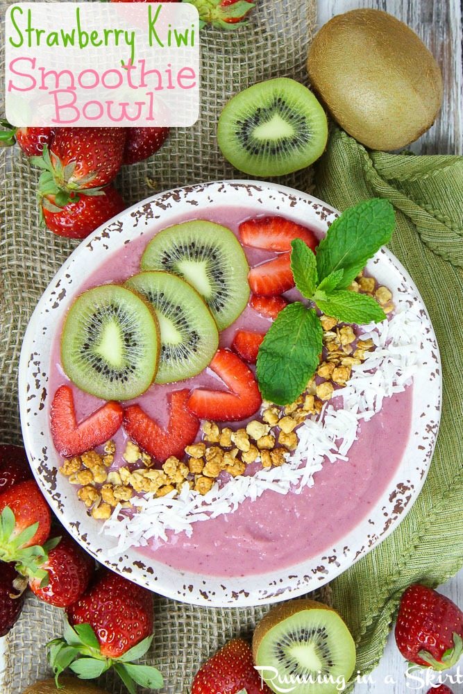 Strawberry Kiwi Smoothie Bowl recipe - Healthy & Vegan