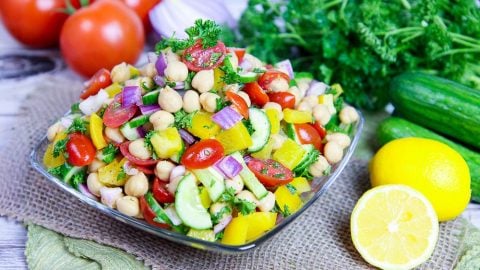 Healthy Rainbow Delicious Chickpea Salad recipe