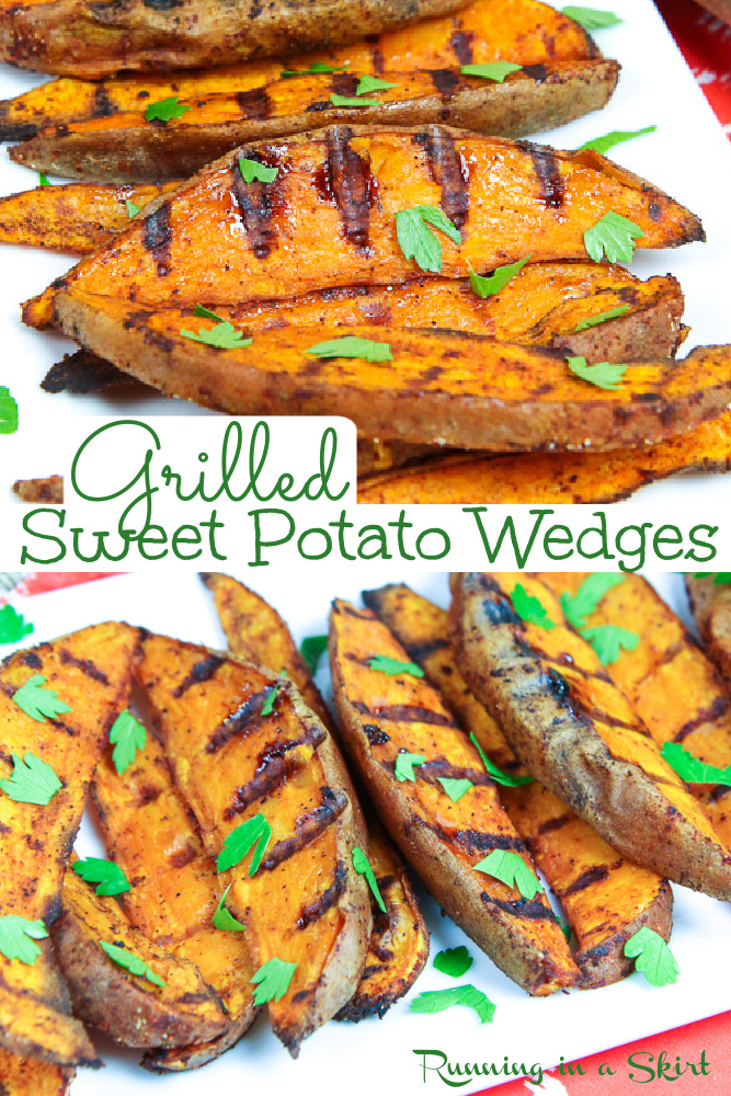 Grilled Sweet Potato Wedges Pinterest Pin Collage