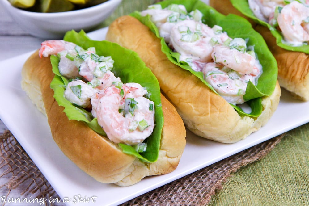 Healthy Shrimp Rolls on a white plate.