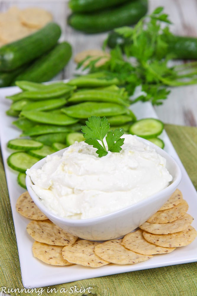 5 Ingredient Lemon Garlic Whipped Feta with Greek Yogurt recipe