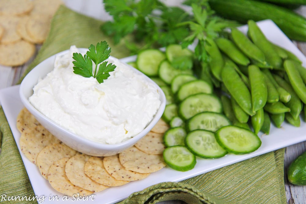 5 Ingredient Lemon Garlic Whipped Feta with Greek Yogurt recipe