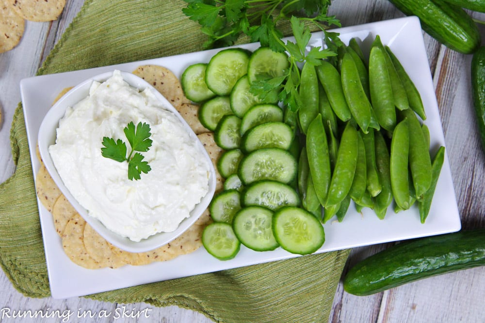 5 Ingredient Lemon Garlic Whipped Feta with Greek Yogurt recipe