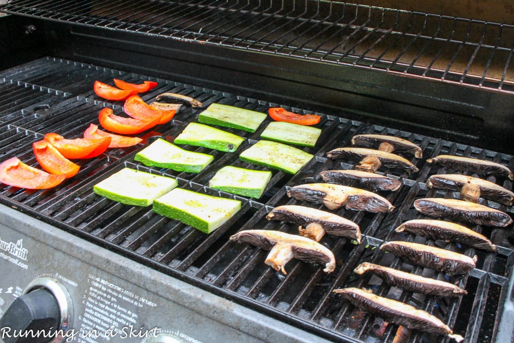 Vegetables on the grill.