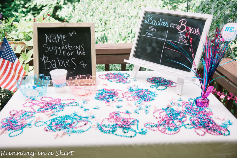 The Cutest Gender Reveal Party For Twins Running In A Skirt the-cutest-gender-reveal-party-for-twins-running-in-a-skirt