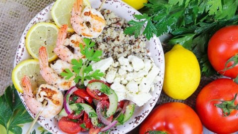 Mediterranean Grilled Shrimp Skewers Bowl recipe