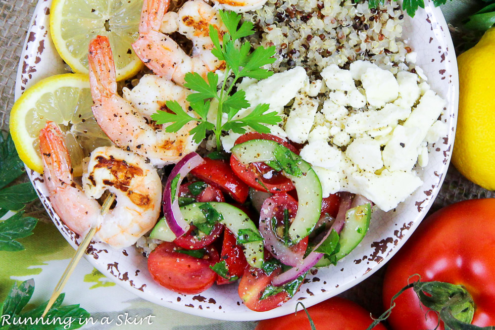 Mediterranean Grilled Shrimp Skewers Bowl recipe