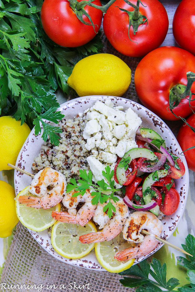 Mediterranean Grilled Shrimp Skewers Bowl recipe