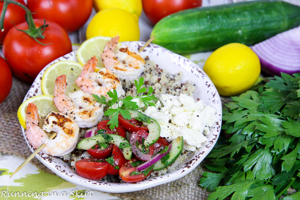 Mediterranean Grilled Shrimp Skewers Bowl recipe