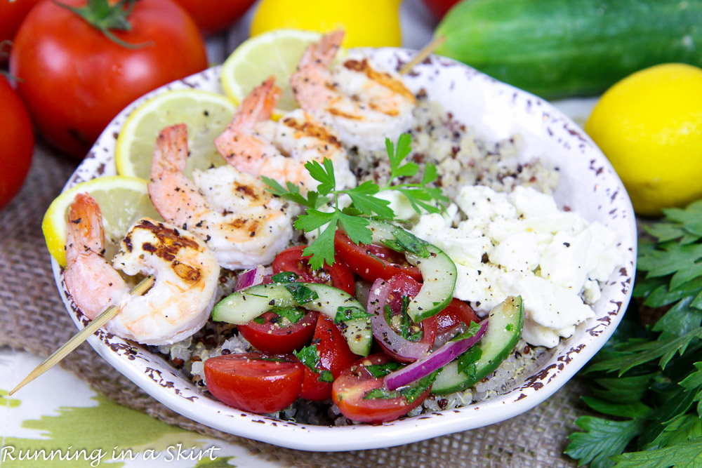 Mediterranean Grilled Shrimp Skewers Bowl recipe