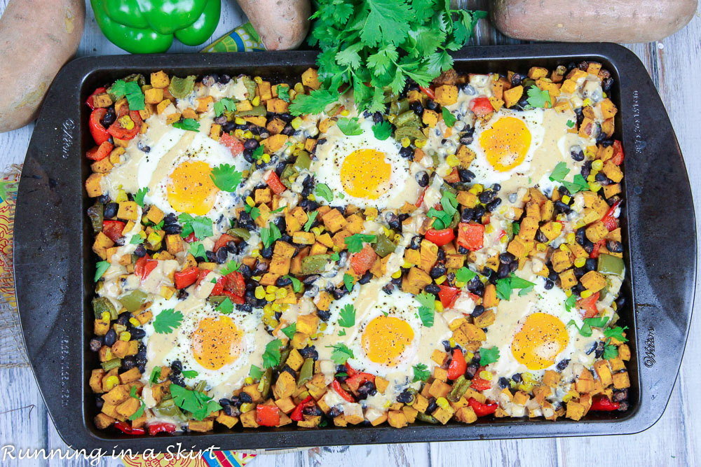 Sheet Pan Sweet Potato Hash with Eggs recipe