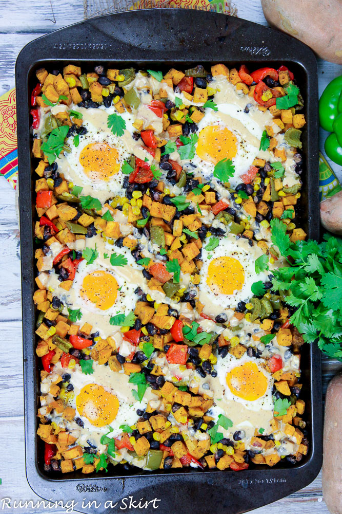 Sheet Pan Sweet Potato Hash with Eggs recipe