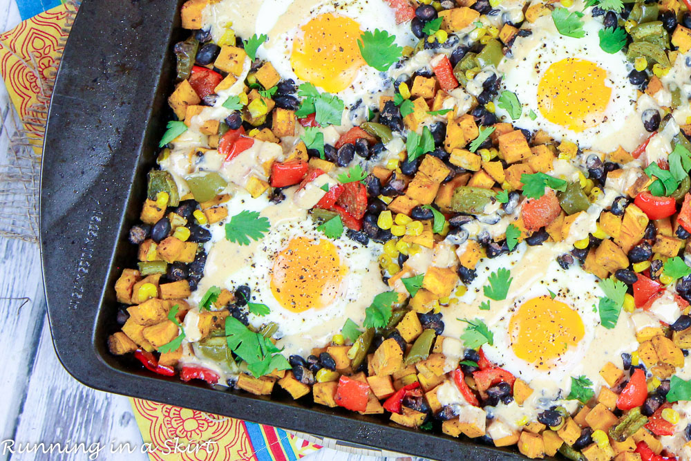 Sheet Pan Sweet Potato Hash with Eggs recipe