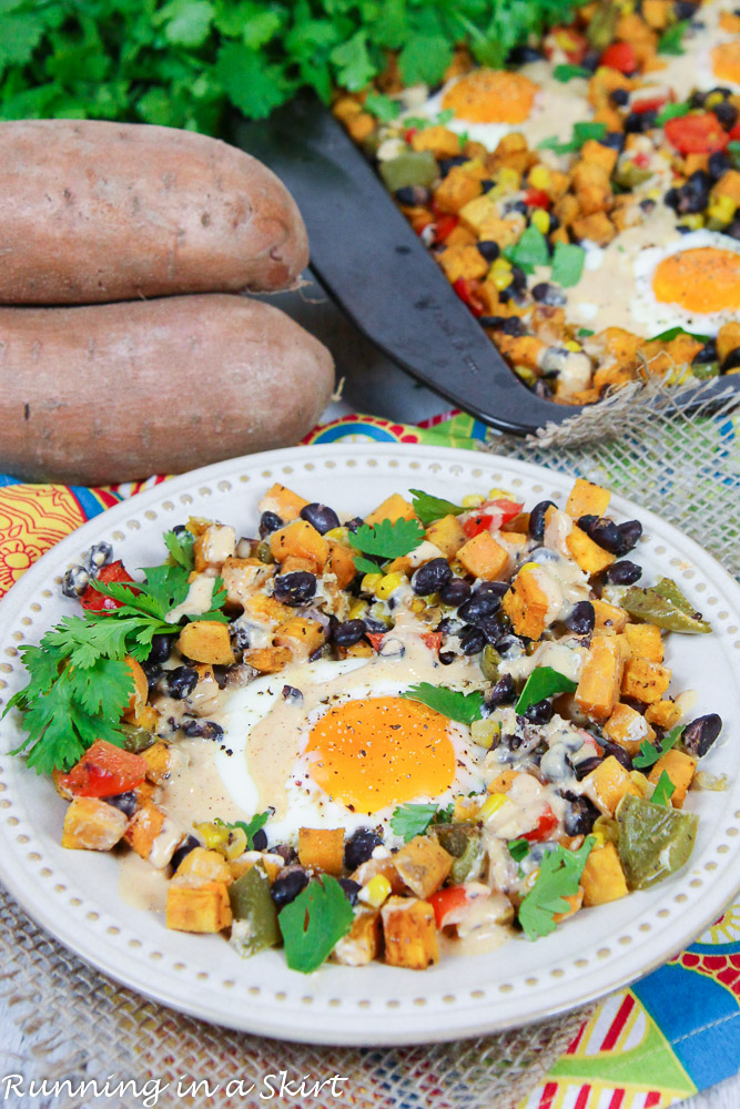 Sheet Pan Sweet Potato Hash with Eggs recipe