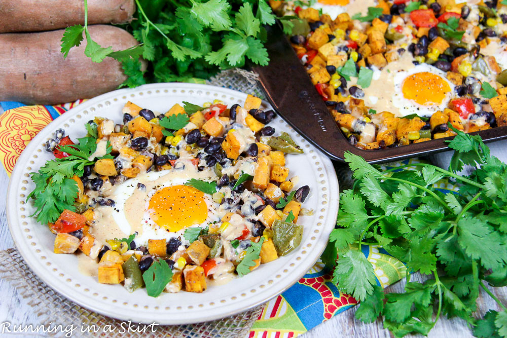 Sheet Pan Sweet Potato Hash with Eggs recipe